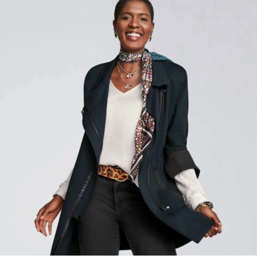 CAbi Renaissance Coat Green Black Small 3725 - Picture 5 of 16